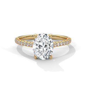 Elegant Ladies Gold <b>Silver</b> <b>Ring</b> 2.00 CTS Oval Round Moissanite CVD Colour Stone CZ EGL VVS2 D VS1 Fine Jewelry - Product Image 2