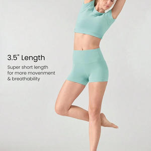 Shorts de yoga taille haute pour femmes, à maintien élevé, extensibles et sculptants, personnalisables pour le branding et la distribution - Product Image 2