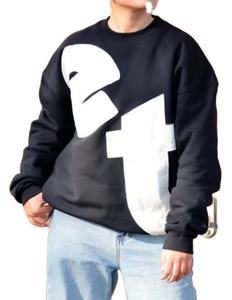 2025 Unisex de gran tamaño 100% sudaderas de algodón 450 GSM polar cuello redondo hombro parcheado bordado sudaderas con capucha sudaderas para hombres - Product Image 5