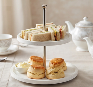 Premium Two Tier Metal <b>Cake</b> <b>Stand</b> White Multi Layer Dessert Display <b>Stand</b> For Weddings Parties Elegant Tabletop Accent - Product Image 4