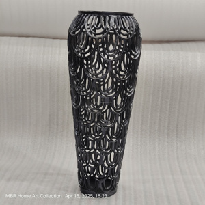 Gold Aluminum Metal Geometric Decorative Vase Art Deco Inspired Arched Centerpiece for Home Flower Pots <b>Planters</b> for Interior - Product Image 3