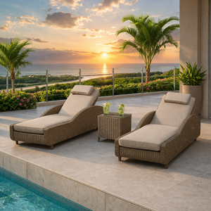 Ensemble de meubles de jardin inclinables ergonomiques avec coussins moelleux, parfaits pour se détendre dans le jardin, sur la terrasse ou au bord de la piscine - Product Image 1