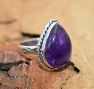 Bague en argent sterling 925 avec améthyste naturelle, faite à la main, pierre de naissance de février, cadeau pour femme - Product Image 5