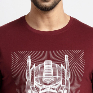 Camiseta de Manga Corta para Hombre, Color Borgoña, Cuello Redondo, 100% Algodón, Corte Regular, Estilo Casual, Tejido de Punto Jersey, Diseño con Estampado Frontal - Product Image 5