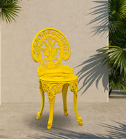 Fauteuil de jardin en fonte écologique, imperméable, design tropical, pour extérieur, avec impression laser, inclinable manuel, motif vigne