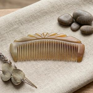 Peine de cuerno de búfalo rectangular, antiestático, de dientes anchos, hecho a mano, de dientes lisos, ecológico, herramienta de belleza, artesanía curiosa a granel - Product Image 6