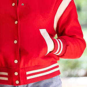 Chaqueta Varsity Acolchada Holgada de Lana 100% de Alta Calidad para Invierno, con Cuello Alto de Piel de Oveja, Estilo Casual Urbano para Mujer - Product Image 4