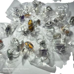 Bagues en argent plaqué de haute qualité au design unique et multi-styles avec pierres naturelles, bijoux tendance et élégants, cadeau de mariage emballé - Product Image 5