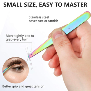 Ensemble de pinces à sourcils tendance, pointe fine, ciseaux en acier inoxydable, kit de brosses, accessoire de maquillage durable - Product Image 5