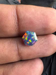 Opale d'Éthiopie synthétique de laboratoire, taille hexagonale, cabochon, multi-feu, 8 mm, meilleure qualité, pierre précieuse en vrac pour la fabrication de bijoux K Gems - Product Image 3