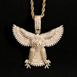 Collier Pendentif Personnalisé avec Initiales Serties de Diamants Moissanite, Style Hip Hop Bling, Bijou Lettre - Product Image 5