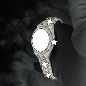 Nuevo Reloj Iced Out de Lujo Personalizable de Acero Inoxidable con Engaste Artesanal, Estilo Hip Hop, con Moissanita VVS, Precio de Fábrica - Product Image 3