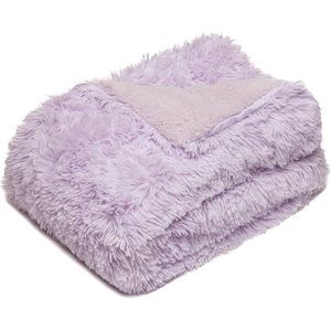 Premium Purple Orchid 50\" X 65\" Solid Faux Long Fur <b>Throw</b> Blanket Soft and Fuzzy <b>for</b> <b>Bed</b> or Couch - Product Image 2