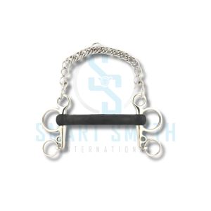 Bocado de caballo profesional de acero inoxidable con anillo en D y mango ovalado, articulado simple, para equitación y entrenamiento. - Product Image 1