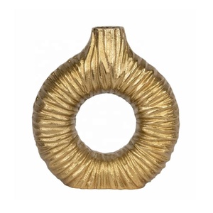 <b>Gold</b> Flower Shaped <b>Vase</b> Sculptural Design for Table Centerpiece Living Room Display Decorative Flower <b>Vase</b> Festive Occasion <b>Vase</b> - Product Image 3