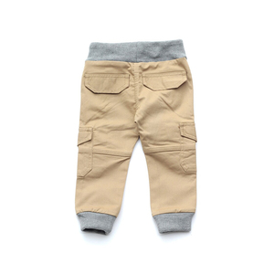 Pantalones cargo jogger para niños, pantalones de tela elástica con bolsillos, puños y cordón ajustable, pantalones cargo para niños - Product Image 2