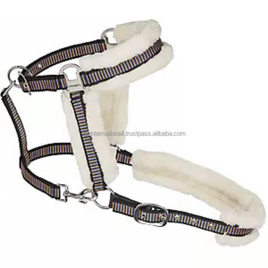 Licou réglable en nylon avec molleton rembourré confortable bicolore en nylon licou de course de chevaux tailles personnalisées - Product Image 1