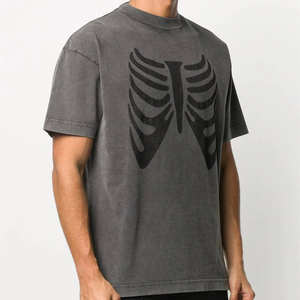 Camisetas estampadas 100% algodón para hombre, 220g, calidad premium, gráfico extragrande, OEM ODM, ropa al por mayor a bajo precio - Product Image 3