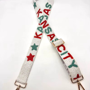 Correa de bolso con cuentas de Kansas City, accesorio para el día del partido KC Current KC Baby, correa ajustable hecha a mano para bolso de estadio, correa para cámara - Product Image 1