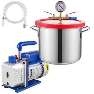 Kit Camera di Degassaggio Sottovuoto in Acciaio Inossidabile da 1,5 Galloni (5,7L) con Pompa per Vuoto da 2,5 CFM e Recipienti a Pressione - Product Image 1