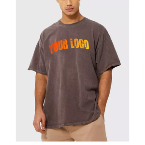 T-shirt unisexe surdimensionné en coton pas cher avec impression personnalisée du logo 2026, transferts thermiques et broderies pour hommes - Product Image 1