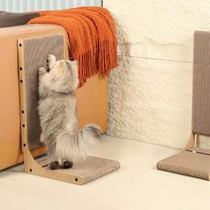 Lot de 2 griffoirs pour chat modernes et élégants, 25,6'' de hauteur, en bois, en forme de L, verticaux, à fixer au mur, pour l'intérieur - Product Image 2