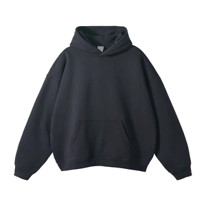 Sweat à capuche surdimensionné de qualité supérieure, personnalisé, uni jaune, streetwear, pour hommes et femmes - Product Image 3