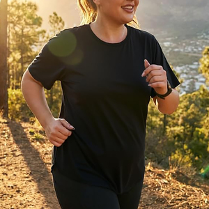 Wholesale Women Plus Size Performance T Shirt Wide Cut Sports <b>Top</b> Fresh Feel <b>Workout</b> Gear For Heavy Exercise or Sports Wear - Product Image 4
