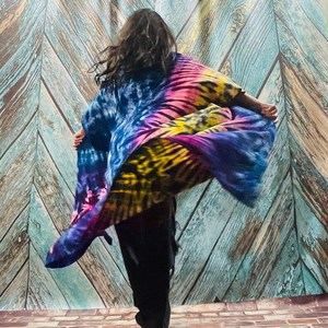 Belle Nouveau Kimono Robe D'été Surdimensionné Vacances Look Boho Festival Bohème Boho Chic À La Mode Femmes Tie Dye Kimono - Product Image 3