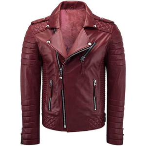 Veste en cuir pour homme, style streetwear, à carreaux/uni, coupe-vent, respirante, manches longues, haute qualité, nouvelle mode, durable, manteau d'hiver pour le vélo - Product Image 1