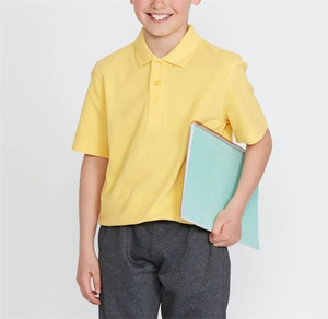 Uniformes scolaires personnalisés avec logo brodé, 100% coton, manches courtes, polo - Product Image 2