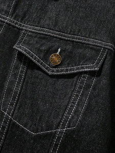 Chaquetas de Mezclilla Negra de Alta Demanda, Chaquetas Unisex de Poliéster de Grosor Estándar Duradero, Diseños Personalizados Completos, Reversibles, de Secado Rápido - Product Image 4