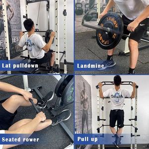 Home Gym 1000Lbs Capacity Comprehensive Fitness Barbell Rack Multi-Function Station Power Cage Adjustable Pullup Squat Rack Home - Product Image 6