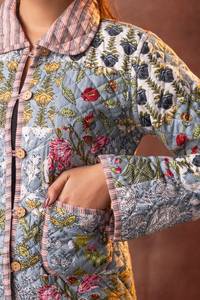 Chaleco Acolchado de Algodón con Estampado Tradicional Indio para Mujer, Moda Boutique, Chaqueta Corta Ligera de Algodón Acolchado para Mujer - Product Image 6