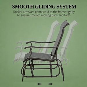 Sillón Deslizante Gris para Exteriores, para Terraza y Jardín - Product Image 2