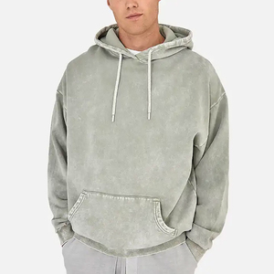 Qualité supérieure, nouvelle arrivée, meilleur fournisseur, service OEM ODM avec logo personnalisé, nouveaux sweats à capuche vintage tendance pour hommes, effet délavé à l'acide. - Product Image 1