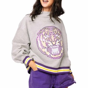 Rebels Premium <b>Mock</b> <b>Neck</b> Sweatshirt Greek Sorority Fraternity Letter Chenille Embroidery Cotton Fleece Apparel - Product Image 3