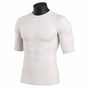 <b>Mens</b> Adults Performance Compression Jersey Shirt Short Sleeve Eco-Friendly Breathable Quick Dry Sports <b>Base</b> <b>Layer</b> Rash Guard Gym - Product Image 2
