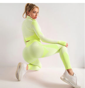 Conjunto Deportivo de Yoga de Manga Corta con Botones Bordados, 2 Piezas, Talla Grande, para Gimnasio y Fitness, 100% Algodón, Oferta 2026 - Product Image 1