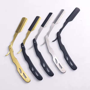 Navaja de Afeitar Recta de Alta Calidad para Hombre, de Acero Inoxidable, Portátil, Recargable, con Cuchilla Intercambiable para Cejas y Barba - Product Image 3