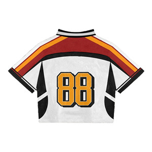 Camiseta de fútbol personalizada de malla, corte holgado oversize, estilo urbano, ropa deportiva, lista para el entrenamiento, transpirable, unisex, profesional, OEM - Product Image 2
