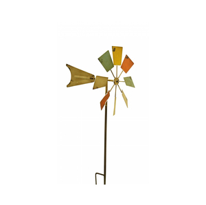 Sculpture de moulin à vent en fer forgé de qualité supérieure avec structure surélevée pour une présentation décorative dans le jardin - Product Image 3