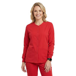 Chaqueta Médica OEM al por Mayor con Botones a Presión, Cuello Redondo, Puños Acanalados, Manga Larga, Uniforme de Enfermera, Chaquetas Quirúrgicas Personalizadas - Product Image 1