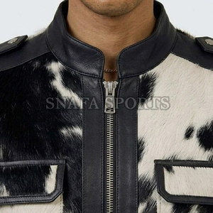 Good Quality <b>Men</b> Cowhide Leather <b>Jacket</b> OEM Manufacturer Wholesale Solid Pattern Classic Real Genuine <b>Jacket</b> - Product Image 4