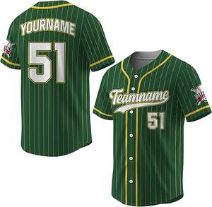 Camiseta de Béisbol Personalizada por Sublimación, Transpirable, Talla Grande, Manga Corta, Venta al Por Mayor, Ropa de Equipo, Secado Rápido, Poliéster, con Botones - Product Image 6