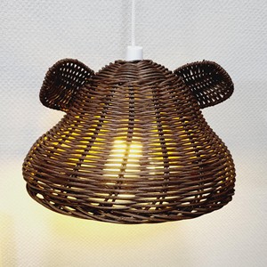 Sustainable rattan light shade kids lighting lamp cover lovely <b>bear</b> shaped lampshade factory price - Product Image 4