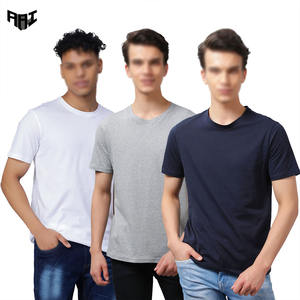 Camiseta de algodón grueso de gran tamaño para hombre, color liso, manga corta, cuello redondo, MOQ bajo, OEM, ODM, etiqueta privada personalizada - Product Image 1