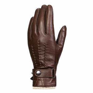Guantes de Invierno para Ciclismo de Cuero Marrón, Térmicos, con Pantalla Táctil, Ecológicos, Estilo Casual, Hasta la Muñeca - Product Image 5