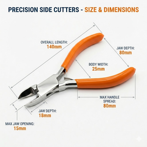 Pince coupante latérale en acier inoxydable avec poignées ergonomiques orange en forme de griffe de chat, outil de fabrication de bijoux - Product Image 4