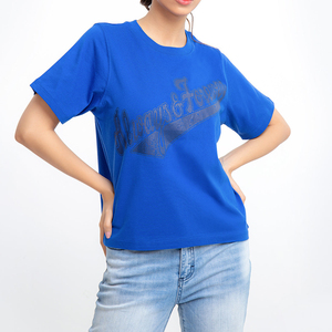 เสื้อยืดผ้าฝ้ายผู้หญิงขายส่งยอดนิยม – เสื้อยืดแขนสั้นลำลองระบายอากาศได้ดี พร้อมโลโก้สั่งทำสำหรับ OEM - Product Image 1